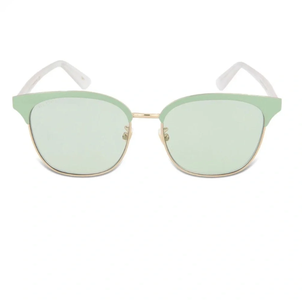 NWOT Gucci Clubmaster Sunglasses Green Gold Square Frame Designer Spring Women - Picture 3 of 7